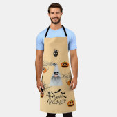 Halloween met pompoenen, geesten, spinnen en webs schort (Gedragen)