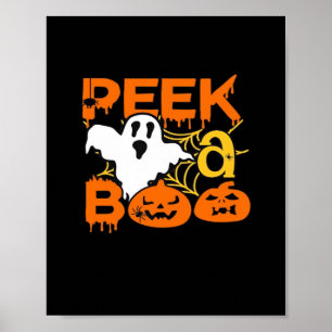 Halloween met pompoenen Peekaboo Poster
