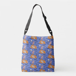 Halloween met pompoenen, vleermuizen, schedel, can crossbody tas