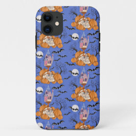 Halloween met pompoenen, vleermuizen, schedel, iph Case-Mate iPhone case