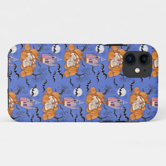 Halloween met pompoenen, vleermuizen, schedel, iph Case-Mate iPhone case (Achterkant (horizontaal))