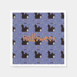 Halloween met spoken heksen en vleermuizen servetten