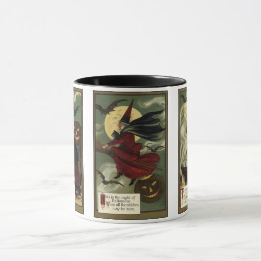  Halloween met twee Design met een schopende heks Mok (Midden)