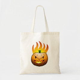 Halloween met vurige Jack O'lantern Tote Bag