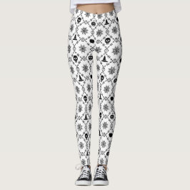 Halloween met zwarte schedels leggings