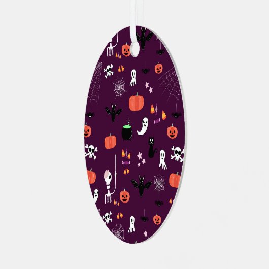 Halloween Metalen Ornament (Voorkant links)