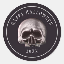 Halloween Metalen Schedel Custom Ronde Sticker