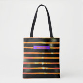 Halloween Metallic Stripe Persoonlijke Trick Treat Tote Bag (Voorkant)