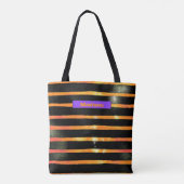Halloween Metallic Stripe Persoonlijke Trick Treat Tote Bag (Achterkant)