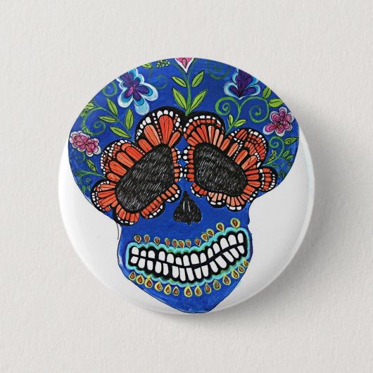 Halloween mexican style ronde button 5,7 cm (Voorkant)