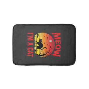 Halloween Miauw Ik ben een kat Retro zonsondergang Badmat