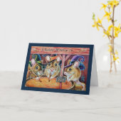 Halloween Mice Brewing Pumpkin Ale Waterverf Art Kaart (Gele Bloem)