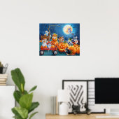 Halloween Mice in Pumpkin Patch Waterverf 16x20 Poster (Thuiskantoor)