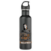 Halloween Michael en House Illustration Waterfles (Voorkant)
