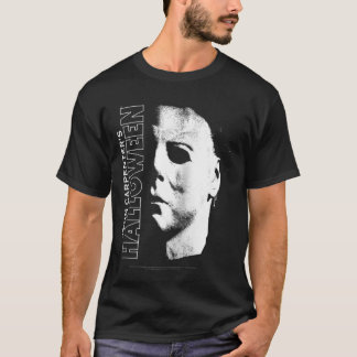 Halloween Michael Myers Groot Gezicht Raglan Honkb T-shirt