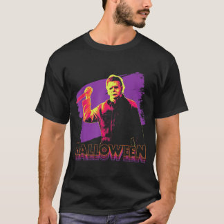 Halloween Michael Myers Neon Portret T-shirt