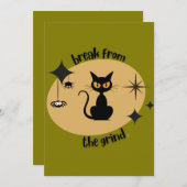 Halloween Mid-Century BFTG Kaart (Voorkant / Achterkant)