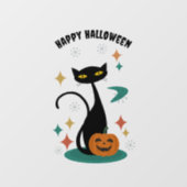 Halloween Mid Century Black Cat Sticker (Vel)