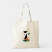 Halloween Mid Century Black Cat Tote Bag (Achterkant)