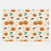 Halloween Mid Century Pumpkins Patroon Inpakpapier Vel (Voorkant 2)