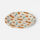 Halloween Mid Century Pumpkins Patroon Papieren Bordje (Gekanteld)