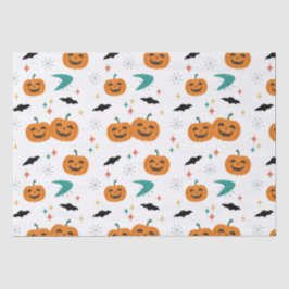 Halloween Mid Century Pumpkins Patroon Tissuepapier