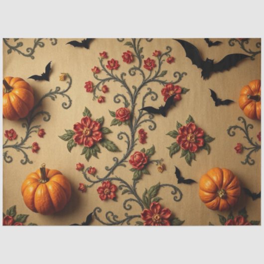 Halloween Middeleeuws Frans patroon Tissuepapier (Voorkant)