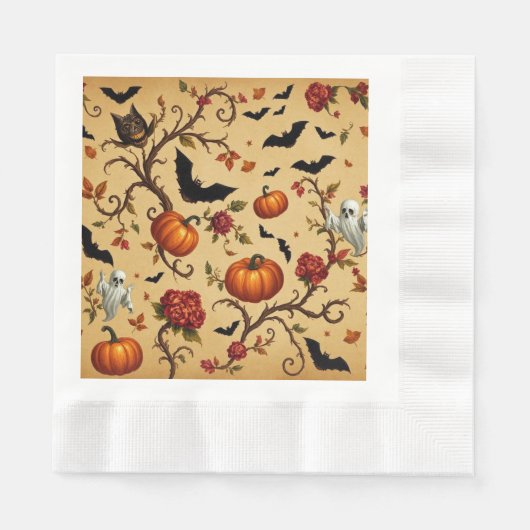 Halloween middeleeuwse Franse Patroon Papier serve Servet (Voorkant)