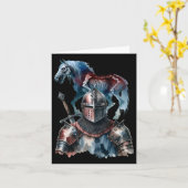 Halloween Middeleeuwse Ridder Paarden Ridder Armou Kaart (Gele Bloem)