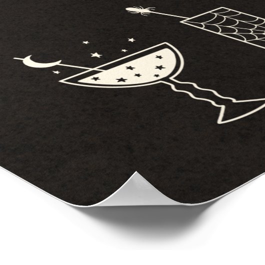 Halloween, midden eeuw, modern cocktailmenu poster (Hoek)