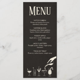 Halloween, midden eeuw, modern cocktailmenu programmakaart