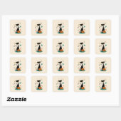 Halloween Midden Eeuw Zwart Kat Sticker (Vel)
