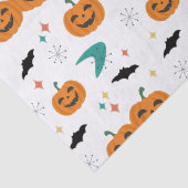 Halloween Midden-Eeuwse Pompoenen Patroon Tissuepapier (Detail)