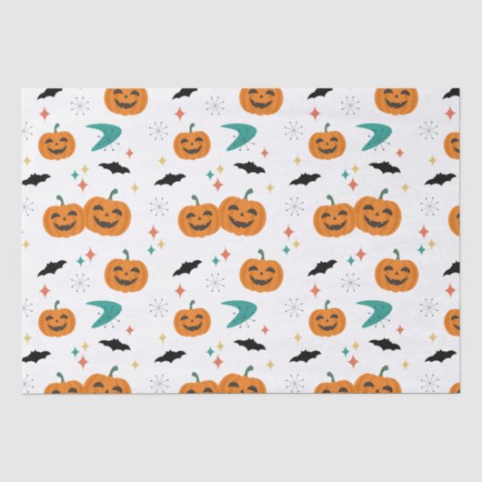 Halloween Midden-Eeuwse Pompoenen Patroon Tissuepapier (Voorkant)