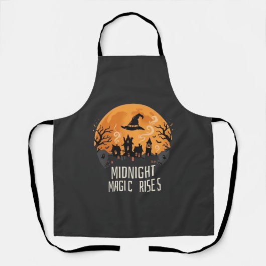 Halloween Middernacht Magie Schort (Voorkant)