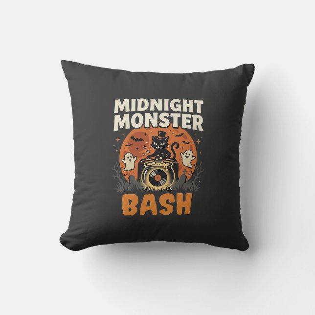 Halloween Middernacht Monster Bash Kussen (Voorkant)