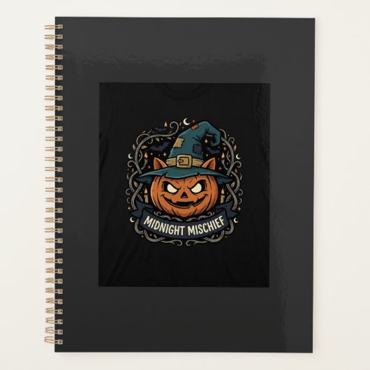 Halloween Middernacht Pompoen Ondeugd Planner (Voorkant)