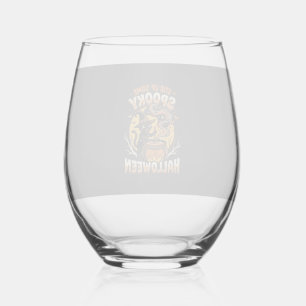 Halloween Middernacht Spreuk Magie Wijnglas Zonder Voet