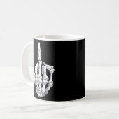 Halloween Middle Finger Skeleton Hand Skull Koffiemok (Voorkant links)