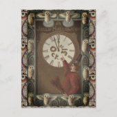 Halloween  Midnight Owl Clock Briefkaart (Voorkant)