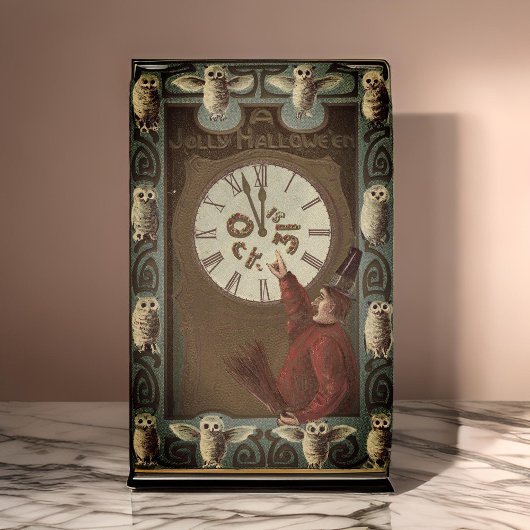 Halloween Midnight Owl Clock Briefkaart