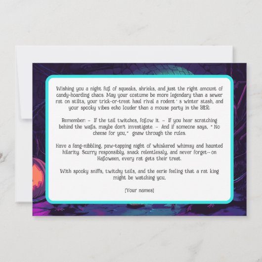 Halloween Midnight Squeak Show Kaart (Achterkant)