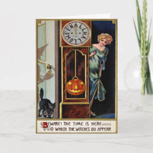  Halloween Midnight Witch Wenskaart Feestdagen Kaart