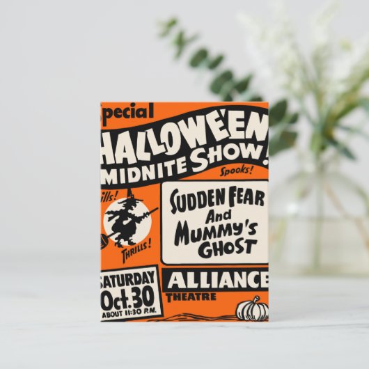 Halloween Midnite Show Briefkaart (Staand voorkant)