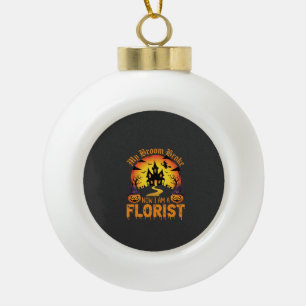 Halloween Mijn Bezem Brak Bloemist Heks Keramische Bal Ornament