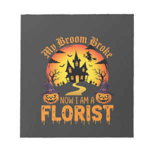 Halloween Mijn Bezem Brak Bloemist Heks Notitieblok