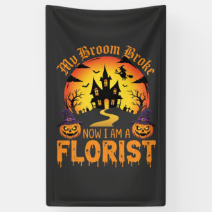 Halloween Mijn Bezem Brak Bloemist Heks Spandoek