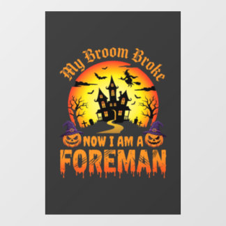 Halloween Mijn Bezem Brak Opzichter Heks Raamsticker