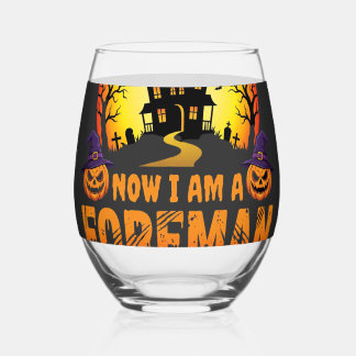 Halloween Mijn Bezem Brak Opzichter Heks Wijnglas Zonder Voet