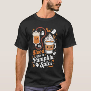 Halloween Mijn Bloedtype is Pompoen Specerij T-shirt